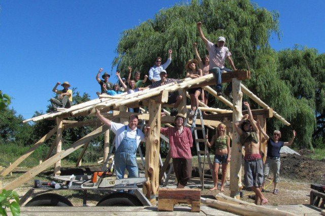 Timber Framing Done -EarthCamp Village - Aug.2013